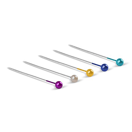 300-Count Sewing Pins, Dressmaker Pins, Glass Ball Head Pins, 1-1/2-Inch 38mmMulticolor