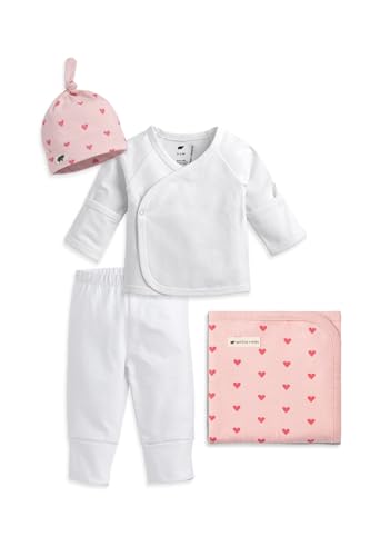 monica + andy Baby Hospital Cuddle Box, Newborn, Pink Hearts, 100% Organic Baby…