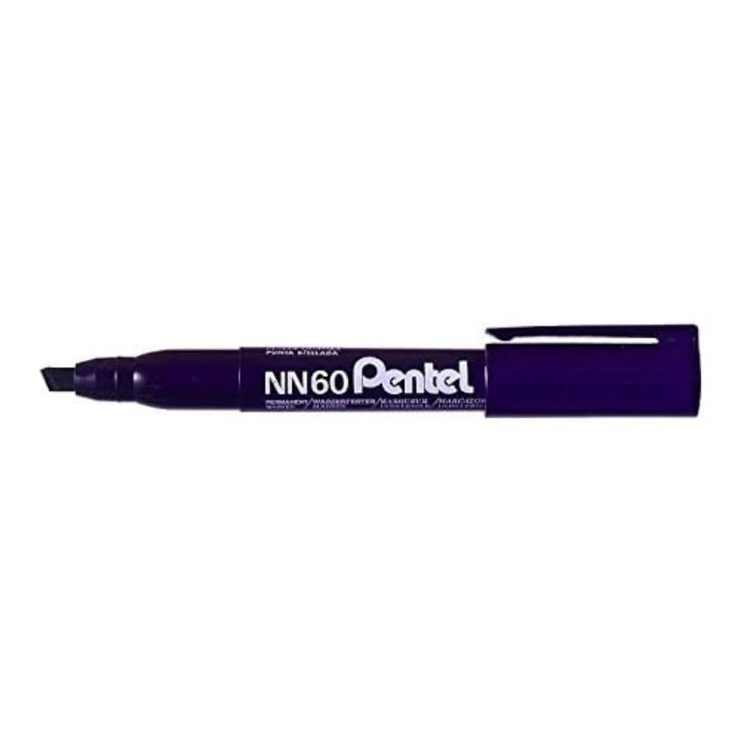 Pentel Chisel Tip Permanent Marker, Black Ink (Pack of 12 Marker)