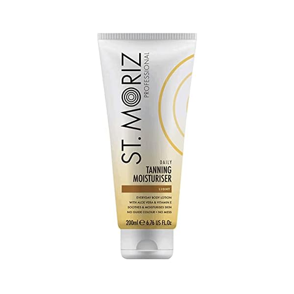 St-Moriz-Professional-Daily-Tanning-Moisturiser-with-Aloe-Vera-Vitamin-E-Gradual-Vegan-Fake-Tan-Medium-200ml St Moriz Professional Daily Tanning Moisturiser with Aloe Vera & Vitamin E, Gradual Vegan Fake Tan, Light (200ml)