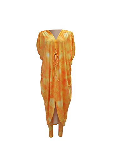 Womens 2 Piece Outfit Tie Dye Ombre Cardigan Outerwear and Pants Set yellow Medium