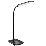 Cozyswan LED Desk Lamp Eye-caring Reading Lamp Table Lamp Dimmable Desk Light Table Light Office Lamp 25W with Touch Switch 3 Modes USB Charging Port Driving Power Port