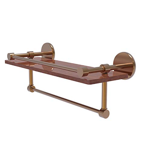 Allied Brass P1000-1Tb-16-gal-Irw Prestige Skyline Collection 16 Inch Ipe Ironwood gallery Rail And Towel Bar Wood Shelf Brushed Bronze