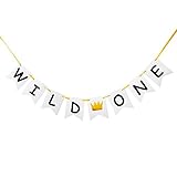 GRACE.Z Wild One Banner, Baby's First Birthday Party Decorations/1st Birthday Photo Props