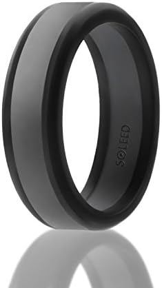 SOLEED Silicone Wedding Ring for Men (Power X Series), Safe and Sturdy Silicone Rubber Wedding Band Designed for Fitness, Weight Lifting/Training,Kettlebell and Exercise Bands Workout