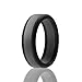SOLEED Silicone Wedding Ring for Men, Rings (Power X Series), 8mm Safe and Sturdy Silicone Rubber Wedding Band, Black with Dark Grey, Size 10