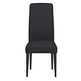Knit Spandex Fabric Stretch Dining Room Chair Slipcovers Set of 4 Black