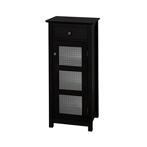Elegant Home Fashions Chesterfield Collection Floor Cabinet with One Door and One Drawer, Espresso