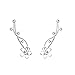 EleQueen 925 Sterling Silver Full Cubic Zirconia Ear Crawlers Sweep Cuff Hook Earrings 1 Pair