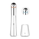 Ionic Eye Facial Massager, Liaboe Heated 40℃ Sonic Vibration Massage Roller Wand Pen Relieving Dark Circles & Eyes Bag Fatigue and Puffiness 2 Modes USB Rechargeable