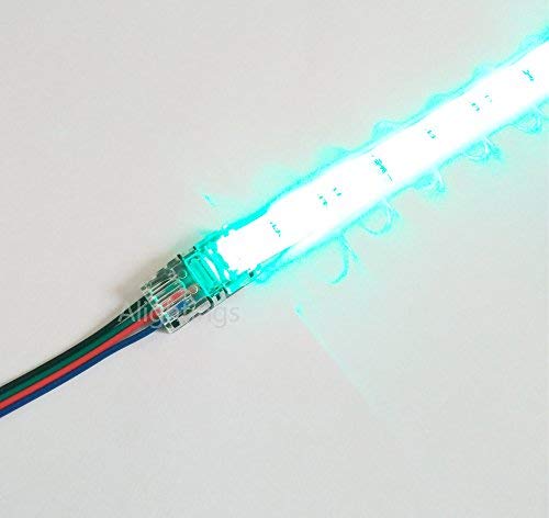 Alightings LED Connector for 4Pin 5050 RGB Waterproof LED Strip Lights- Strip to Wire Quick Connection, 20 - 18 AWG Wire No Stripping