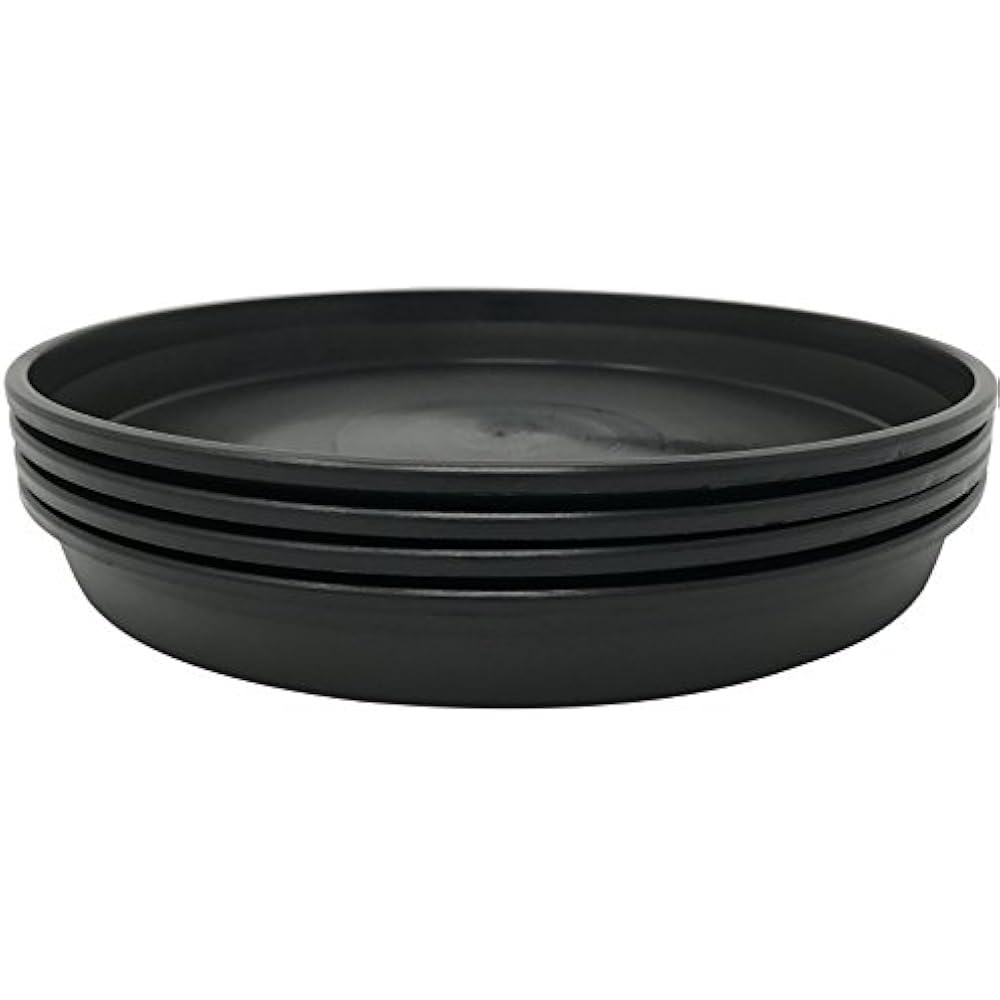 Round Plastic Plant Saucer Tray 16&quot; (Color Black) Set Of 4