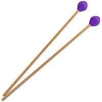 Yolyoo Medium Hard Yarn Head Keyboard Marimba Mallets with Maple Handles,Pack of 2 Purple