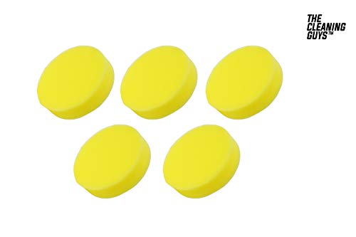 The Cleaning Guys 4”Car Wax Applicator/Round Shaped Sponge/Cars Wax Applicator Foam Sponge (Pack of 5)