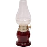 YAKii Decorative Rechargeable LED Vintage Bedside Lamp with Blow ON/Off Control,Dimmer Switch Control,Rechargeable lamp,Plastic,Red