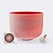 TOPFUND Red C Note Crystal Singing Bowl 8 inch Root Chakra with Suede Mallet