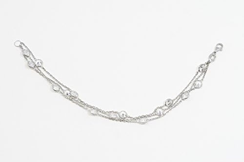 3-Strand Silver Bracelet with Cubic Zircons