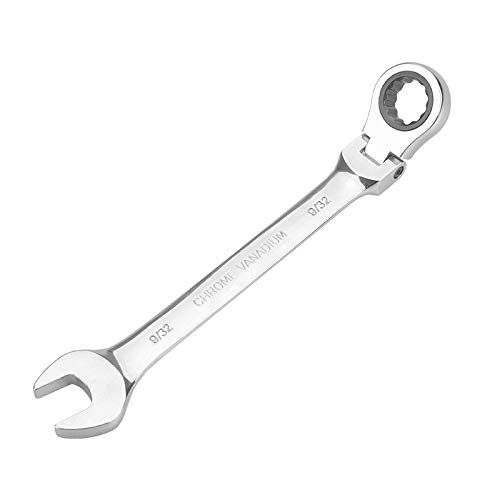 通用 FLZOSPER 9/32 inch SAE Flex-Head Geared Ratchet Wrench,Box End Head 72-Tooth Ratcheting Combination Wrench Spanner