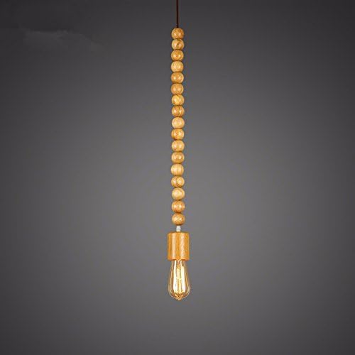 SJUN Nordic Wooden Minimalist Wood Chandelier Creative Bead Pendant,A(70Cm)