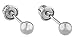 14k White Gold Screw Back Ball Earring Studs (3 Millimeters) (GO-1118 (FBM))