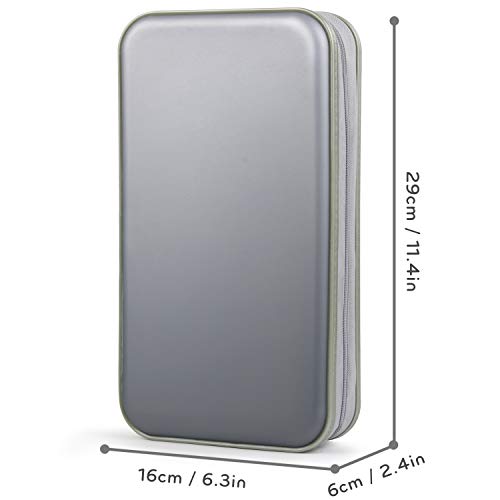 Fanspack CD Case, 80 Capacity DVD Case DVD Organizer CD Holder Case CD Storage Case Hard Plastic DVD CD Wallet (Grey)