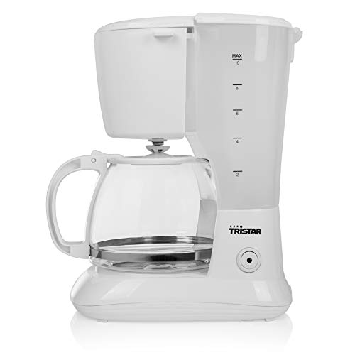Cafetière Électrique Tristar Cm-1252 - Volume : 1,25 Litre - Système Anti-Goutte - Verseuse En Verre - Blanc
