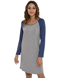 LazyCozy Women's Long Sleeve Bamboo Nightgown