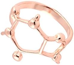 Gold silver rose gold Chemical molecular ring Summer Style Simple Geometry Hexagon Rings For Women fashion jewelry Love of science lover girl gift