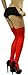 ToBeInStyle Women's Nylon Thigh High Schoolgirl Opaque Stockings - One Size - Red