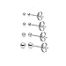 925 Sterling Silver Round Ball Stud Earrings for Women Men Girls | Assorted Sizes, Sets and Pairs