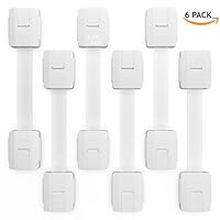 Baby Proof Cabinets, Drawers, Toilet Seat, Oven, Fridge Lock Child Safety, White, 6 Pack