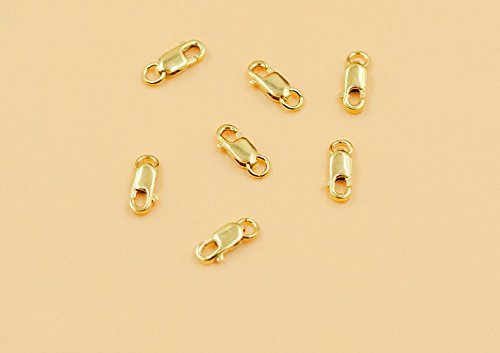 Fashionclubs 4pcs/set Yellow Gold Jewelry Lobster Clasp Bead Open Jump Ring (8mmx3mm)