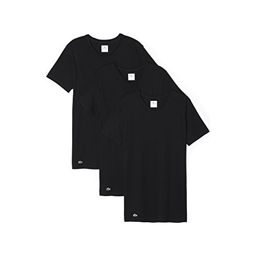 UPC 888113211014, Lacoste Men&#39;s Essentials 3-Pack Cotton Crew Neck T-Shirt, Black/Gray/White, Small