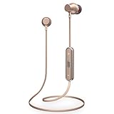 Fozento Bluetooth Headphones, Wireless Bluetooth V4.2 Magnetic Sports Earphones w/Mic IPX5 Waterproof Stereo Sweatproof Earbuds for Gym Running Workout 6 Hours Battery Noise Cancelling Headsets (Gold)