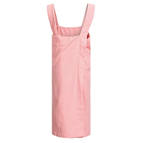 Women's Apron Dresses Plus Size Cotton Linen Solid Pinafore Square Cross Apron Garden Work Pinafore Sundress