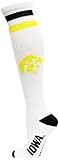 NCAA Iowa Hawkeyes Men's Tube Socks, White/Black/Gold