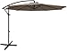 SUNGREEN Offset Patio Umbrella 10ft Hanging Umbrella Outdoor Market Cantilever Umbrella with Umbrella Cover Crank Lift & Cross Base for Garden Backyard Deck and Poolside-Brown