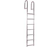 Dockmate 7-Step Dock Ladder, Aluminum, 21 in Wide, 750 lb Capacity | Corrosion-resistant for salt water use, handrails for support, straight stationary design for docks and boat boarding