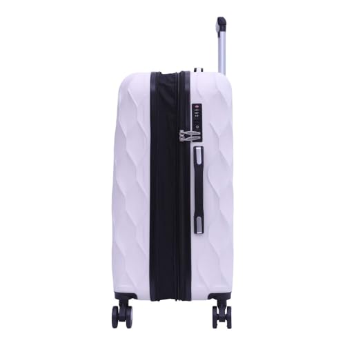 SANTINO Mala de Viagem Media 23kg Rígida ABS 4 Rodas 360º com TSA Leve Resistente Flexível Antifurto Off White tamanho 24 polegadas