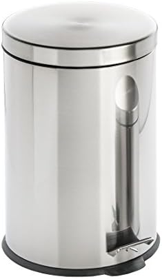 Trash Bin Stainless Steel 12L/3 Gallon, Silver