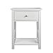 MAGIC UNION X-Design Side End Table Night Stand Storage Shelf with Bin Drawer… (2 pcs)