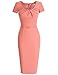 MUXXN Womens Rockabilly 1950s Scoop Collar Knee Length Bridesmaid Dress (Peach M)