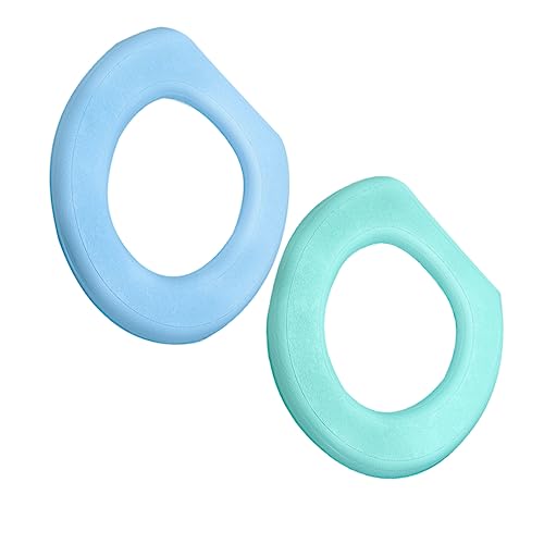 MAGICLULU EVA O-Shaped Toilet Seat Cover Mat Thicken Waterproof Pad Washable Sticky Toilet Mat for Home Bathroom Colorful Seat Cover Set (Green Blue)