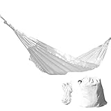 STORTO Hammock Bed Hanging Hammock Camping Hammock Hanging Macrame Hammock Swing Bed Seat Sleeping Bed Good for Yard Garden Beach Park Outdoor Camping Party