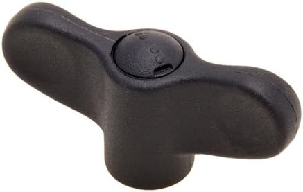 1.85" Span, 1/4-20 thd., Black Plastic, Wing Nut, Elesa Ergostyle (1 Each)