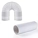 gulrear Portable Air Conditioner Exhaust Hose 5 Inch Diameter Length Up to 59 Inches Counterclockwise Extendable Portable AC Vent Hose for Portable Air Conditioner to Stop Leaks and Save Energy