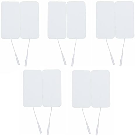 HealthmateForever 5P Pin White Pads (5P Large Rect Pads) for YK15AB | YK15RC | CT15AB | ZT15AB +CT60AB | ZT60AB Pain Relief TENS Machines Muscle Stimulators