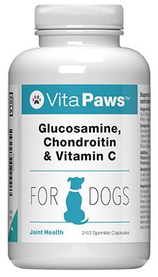 Glucosamine for Dogs with Added Chondroitin and Vitamin C | 240 Sprinkle Capsules | Manufactured in the UK