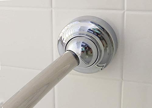 Rotating Curved Shower Curtain Rod Chrome - Flips In and Out GREAT for Small Bathrooms Curved Curtain Rod - No Rust Stainless Curved Shower Rods Fit Standard Tubs 58.5”- 60"