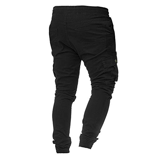 LISTHA Fashion Pants Men's Sweatpants Slacks Casual Elastic Joggings Sport Solid Baggy Pockets Trousers - Thumbnail 3